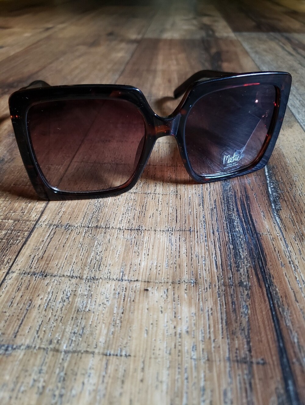 Bob Mackie Brown Tortoiseshell Oversized Square Sunglasses